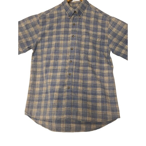 River Trader SMens M Plaid Short Sleeve Button-Down Shirt 100% Cotton Casual Wea - Picture 2 of 16